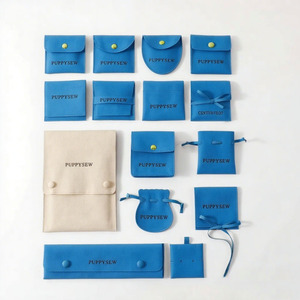 Custom Small Envelope Velvet Microfiber Jewelry <b>Watch</b> Necklaces Drawstring Pouches Bag with Logo Insert Packaging Wholesale - Product Image 1