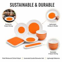 Service de vaisselle en mélamine colorée incassable – Assiettes, bols et tasses assortis pour hôtels, restaurants, fêtes et traiteurs (vente en gros)