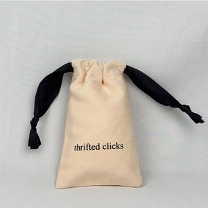 Eco-Friendly Cotton Canvas <b>Drawstring</b> Bag Recyclable Small Jewelry <b>Pouch</b> Portable High Quality <b>Pouch</b> Bag - Product Image 1