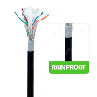 Kabel LAN Kico Outdoor CAT 6 SFTP 305m 0.55mm CCA 23awg Tahan Air Ethernet Selubung PVC Kabel Komunikasi Jaringan Panjang