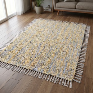 Tapis en laine texturé de designer, tapis indien tissé à la main, tapis doux et durable pour chambre à coucher, salon, décoration intérieure - Product Image 2