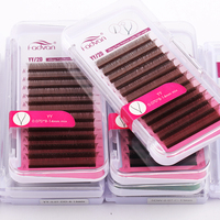 Extensions de cils individuels YY Crisscross en cheveux synthétiques, volume 5D, fini mat intense, pour pose facile