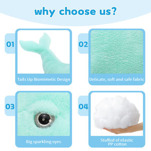 Fabrika toptan profesyonel gökyüzü mavi yumuşak kürklü yunus peluş oyuncak yatak odası dekorasyon ve hayvan temalı partiler için Ideal hediye - Product Image 4