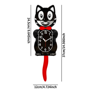 Horloge murale en quartz nordique mignonne avec queue de chat qui bouge et design de chaton en mouvement pour la décoration de la maison et du <span class=keywords><strong>salon</strong></span> - Product Image 5
