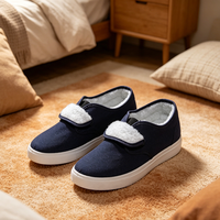 Zapatos de seguridad unisex cómodos para invierno, de caña baja, con suela de PU, color azul marino, para sala limpia, cálidos, antiestáticos, para trabajo industrial.