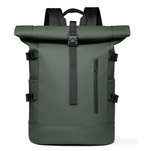 Lightweight Luxury Business Laptop <strong>Backpack</strong> Expandable Blue <strong>Roll</strong> Top with Polyester Lining Waterproof and Multipurpose - Product Image 1