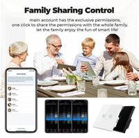 UE/Reino Unido 1/2/3 Gang Wifi controlador Interruptor táctil inteligente cóncavo pared luz interruptor Tuya Smart Life interruptor inalámbrico
