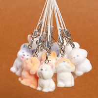 Coque de téléphone, pendentif de sac, porte-clés DIY, accessoire décoratif en résine floquée KI chuangshem motif chiot mignon