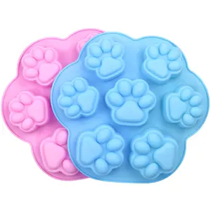 Hausgemachte Süßigkeiten Backform 7 Cavity Paw Print Silikon Hunde pfoten formen