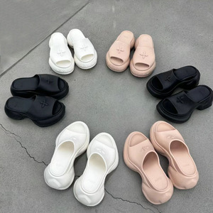 Sandalias Deportivas de Plataforma con Tacón Alto, Punta Abierta, Suela de EVA Acolchada, con Relieve, sin Tiras, Casuales, para Mujer, para Todas las Temporadas - Product Image 1