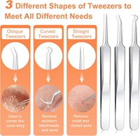 Kit d'outils pour éliminer les boutons, 11 pièces, extracteur de comédons, kit d'élimination rapide des points noirs et des boutons pour le front, le visage et le nez