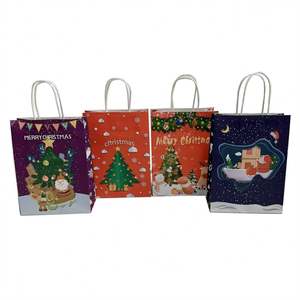 KUAIMA 22*11*27cm Vente chaude Sacs cadeaux en papier kraft de Noël pour les fêtes Sacs cadeaux en papier de Noël Sacs cadeaux de Noël - Product Image 6