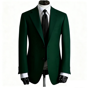 MTM Men's Formal Banquet Business High-end Borgoña 100% Traje de lona fundida de lana con estilos personalizables - Product Image 6
