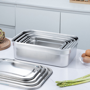 מיכל אחסון מזון מלבני מודרני רב תכליתי מפלדת אל-חלד 304/201, ידידותי לסביבה, עמיד, בעל קיבולת גדולה ואטום לאבק - Product Image 5