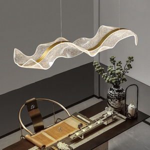 Lámpara colgante creativa artística acrílica de cinta Boyid Ideal para restaurante de recepción de hotel de sala de té. Nueva iluminación estilo chino - Product Image 4