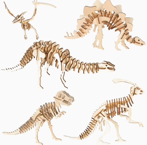 Rompecabezas de Dinosaurio de Madera, Modelo Creativo Hecho a Mano, Rompecabezas 3D, Regalo Navideño, Juguete para Edades de 0 a 24 Meses, Menos de 50 Piezas - Product Image 4