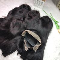 Perruques en gros de cheveux indiens avec dentelle HD, 100% cheveux humains vierges Remy, lisses, frontales, juives casher