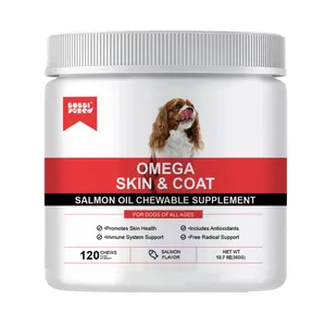 Personalização Pet Omega 369 Suplementos Fornecedores Revitalizar a pele seca Umidade Normal Pele & casaco Suplemento De Óleo De Salmão Para Cães