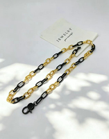 Collier tendance bohème bicolore en laiton, chaîne trombone, style hip-hop unisexe, avec fermoir mousqueton CZ, maillons épais, haute qualité, pour mariage et fête