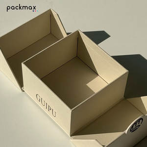 Caja de regalo de alta gama con tapa abatible, empaque de papel de doble apertura para cosméticos y productos para el cuidado de la piel, caja de color de alta gama. - Product Image 5