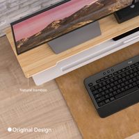 JQ étagère de bureau en bois organisateur de rangement avec téléphone support de tablette support de moniteur double support de moniteur pour bureau