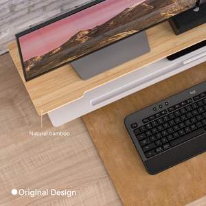 JQ <span class=keywords><strong>étagère</strong></span> de <span class=keywords><strong>bureau</strong></span> en bois organisateur de rangement <span class=keywords><strong>avec</strong></span> téléphone support de tablette support de moniteur double support de moniteur pour <span class=keywords><strong>bureau</strong></span> - Product Image 3