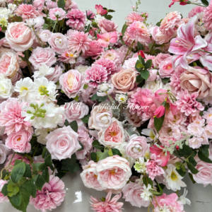 Op Maat Gemaakte Stof Kunstbloemen Voor Bruiloft Thanksgiving Valentijnsdag Decoratie Strip Slinger Flower Runner Voor Muur - Product Image 5