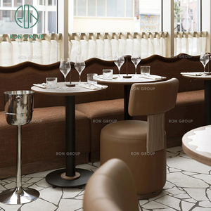 Juego de Mesa <span class=keywords><strong>y</strong></span> Sillas de Diseño Moderno <span class=keywords><strong>para</strong></span> Cafetería, <span class=keywords><strong>Taburetes</strong></span> de Restaurante Tapizados en Tela <span class=keywords><strong>para</strong></span> Hostelería Comercial - Product Image 4