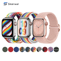 Correa de Repuesto Deportiva Ajustable con Bucle Elástico de Nailon Trenzado Compatible con Apple Watch 38 40 41 42 44 45 46 49mm