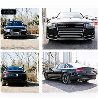 Kit complet de mise à niveau pour Audi A8 D4PA 2015-2018 : pare-chocs avant et arrière style S8, calandre, couvre-phares antibrouillard, diffuseur arrière, embouts d'échappement quadruples