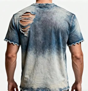 T-shirt à manches courtes pour homme, coupe classique, col rond, 100% coton, tissu en toile, écologique, style streetwear - Product Image 4