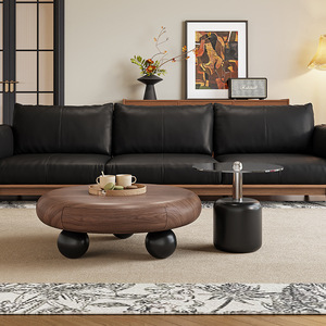 Mesa de Centro Decorativa Moderna de Estilo Wabi-Sabi en Madera de Nogal Antigua con Almacenamiento, Muebles de Sala de Estar de Alta Gama y Lujo Discreto - Product Image 2