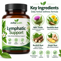 Capsules de drainage lymphatique à base de plantes 7-en-1 à marque privée avec échinacée et bardane pour un soutien détox quotidien