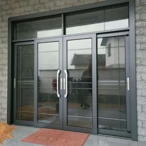 Puerta Corredera Francesa de Doble Acristalamiento, Moderna, Comercial, para Exteriores, de Aleación de Aluminio, Impermeable, con Aislamiento Térmico, Garantía de 5 Años, Color Negro - Product Image 3