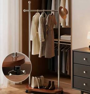 Perchero de ropa para el hogar, de suelo a techo, perchero de dormitorio, perchero vintage móvil, nuevo perchero de almacenamiento de ropa - Product Image 2