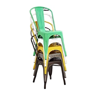 Silla de Comedor Industrial de Metal SM-W1027C, Silla Apilable de Hierro Estilo Tolix Vintage para Restaurante, Cafetería, <span class=keywords><strong>Bistro</strong></span> - Product Image 2