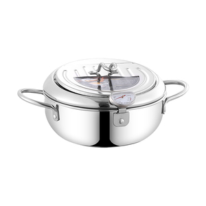 Electric Deep Fryer Stainless Steel Tempura Pot With Strainer Lid For Home Frying And Oil Drainage - Product Image 5