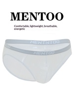 MENTOO Sous-vêtements G-string pour homme ultra-fins, transparents, effet seconde peau, blancs, taille basse, tricotés, haute élasticité, respirants, ODM