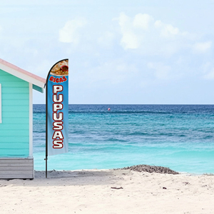 2.5*11.5 FT RICH PUPUSAS High Quality Custom Feather <b>Flags</b> Beach <b>Flag</b> for Beach Party and Advertising Promotions - Product Image 1