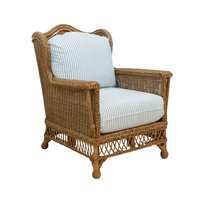 Fauteuil lounge traditionnel en rotin naturel tressé à la main, style nid d'oiseau, pour hôtel et club, fauteuil d'appoint rayé pour salon, usage intérieur