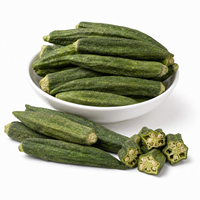 Chips de Okra Fritos Crujientes al por Mayor, Textura Dura Salada, Snack Natural de Okra