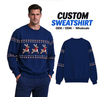 Sweat-shirt de Noël moche et amusant à col rond pour homme – Hoodie essentiel personnalisé à manches longues, style décontracté, chaleur hivernale pour la maison