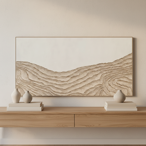 Minimalistische neutrale Erdtöne, dicke Impasto-Ölgemälde, Sanddünen-Leinwandkunst für Schlafzimmer, Flur, Arbeitszimmer, Wanddekoration - Product Image 2