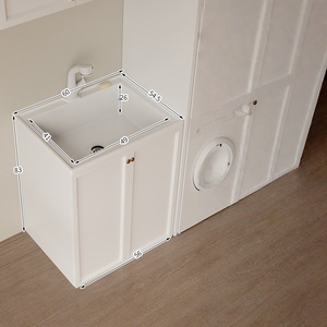 Mueble de lavabo individual de aluminio con diseño de panal, estilo francés, para balcón, con drenaje, para el hogar - Product Image 4