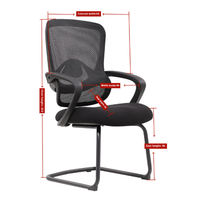 Nouvelle Chaise de Bureau Exécutive Moderne au Design Minimaliste, Entièrement en Maille Respirante, Accoudoirs Réglables, Base Coulissante, Chaise de Formation