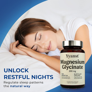 Cápsulas de glicinato de magnesio de marca privada de alta calidad, fáciles de tolerar para el estómago, que mejoran la función muscular y la salud ósea, y favorecen la salud del sueño. - Product Image 3