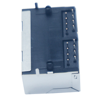 Interface réseau double port 1*2 8P8C Connecteur Ethernet RJ45 à entrée latérale
