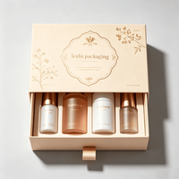 Boîte cadeau de luxe personnalisée avec logo pour cosmétiques, soins de la peau et parfums, style tiroir coulissant en papier pour kit de soins de la peau