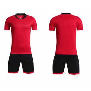Camisa de treinamento vermelha barata, frete grátis uniforme de futebol da escola alta