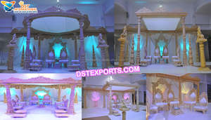 Mandap แกะสลักไม้โบราณสำหรับงานแต่งงาน,Mandap เกลียวไม้แกะสลักแบบดั้งเดิมสำหรับงานแต่งกลางแจ้ง Mandap London - Product Image 3
